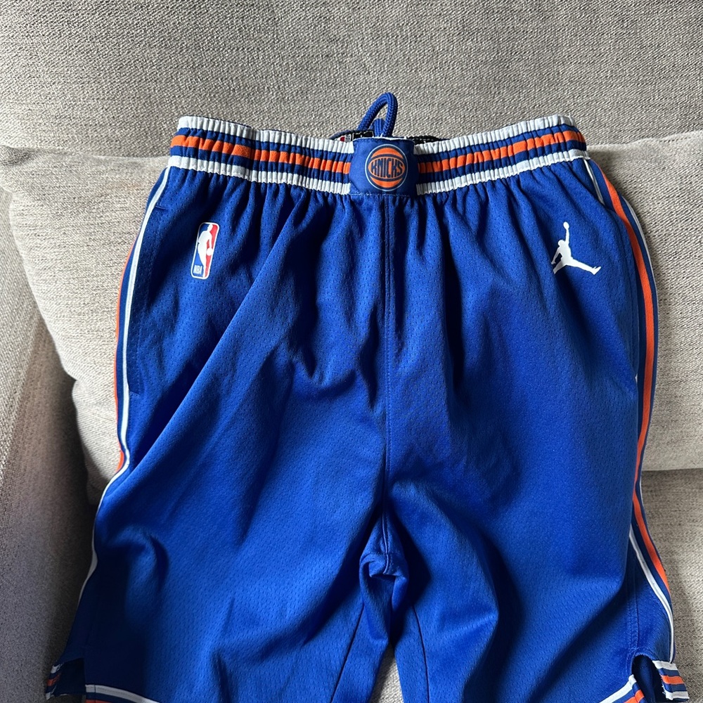 Jordan Kids Royal Blue Basketball Shorts with Orange & White Trim